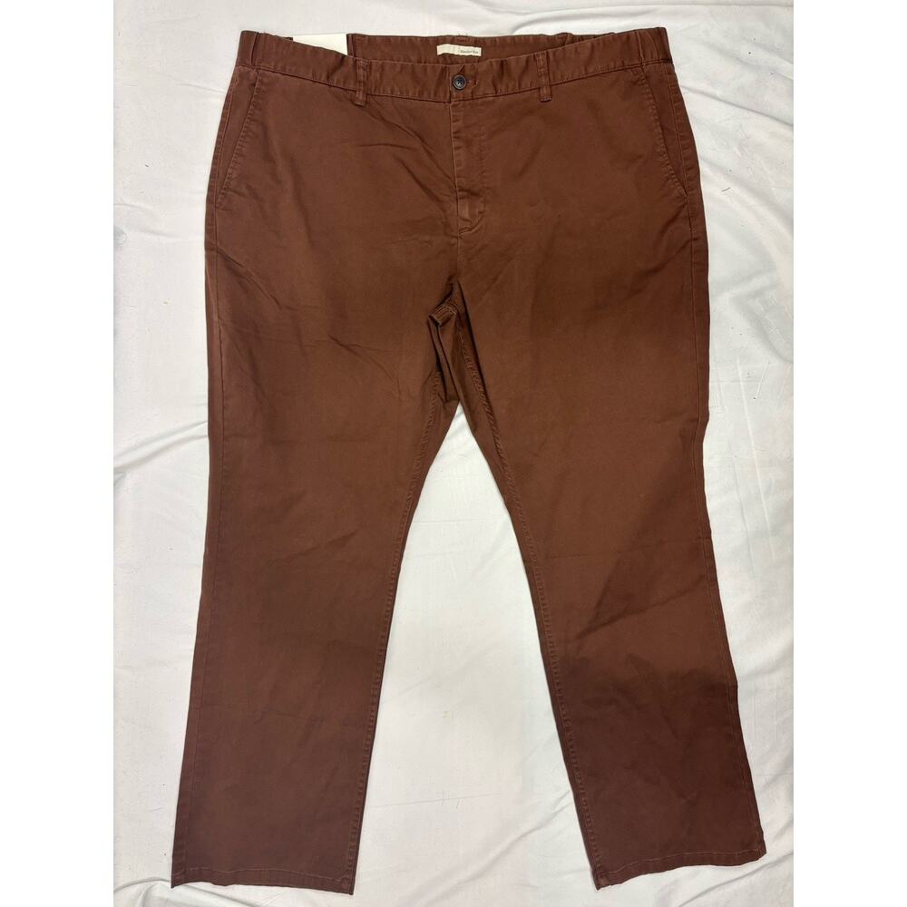 Hawker Rye Brown Men’s Pants Slim Fit Straight Leg Pockets Cotton Spandex 44x32